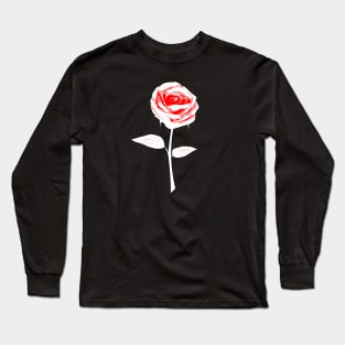 Red White Rose / Dark Clothes Long Sleeve T-Shirt